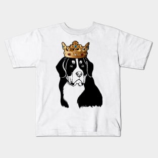 Bernese Mountain Dog King Queen Wearing Crown Kids T-Shirt